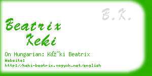 beatrix keki business card